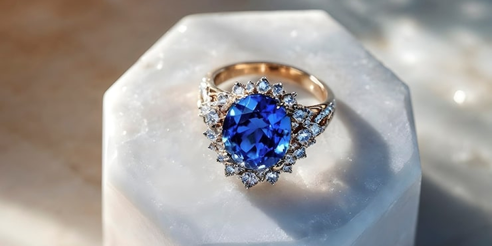 bague saphir bleu